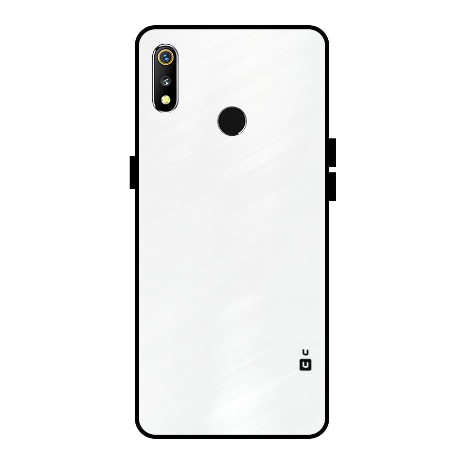 Plain White Metal Back Case for Realme 3i