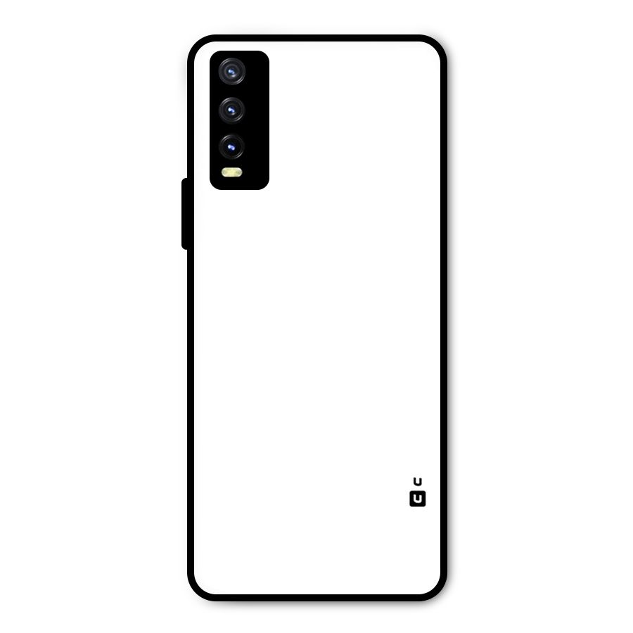 Plain White Metal Back Case for Vivo Y20g