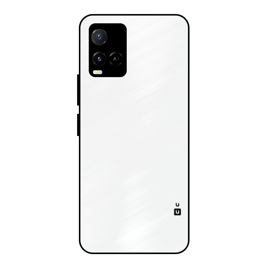 Plain White Metal Back Case for Vivo Y21A