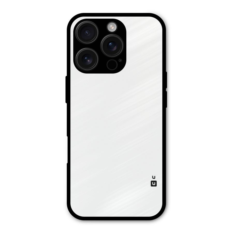 Plain White Metal Back Case for iPhone 16 Pro