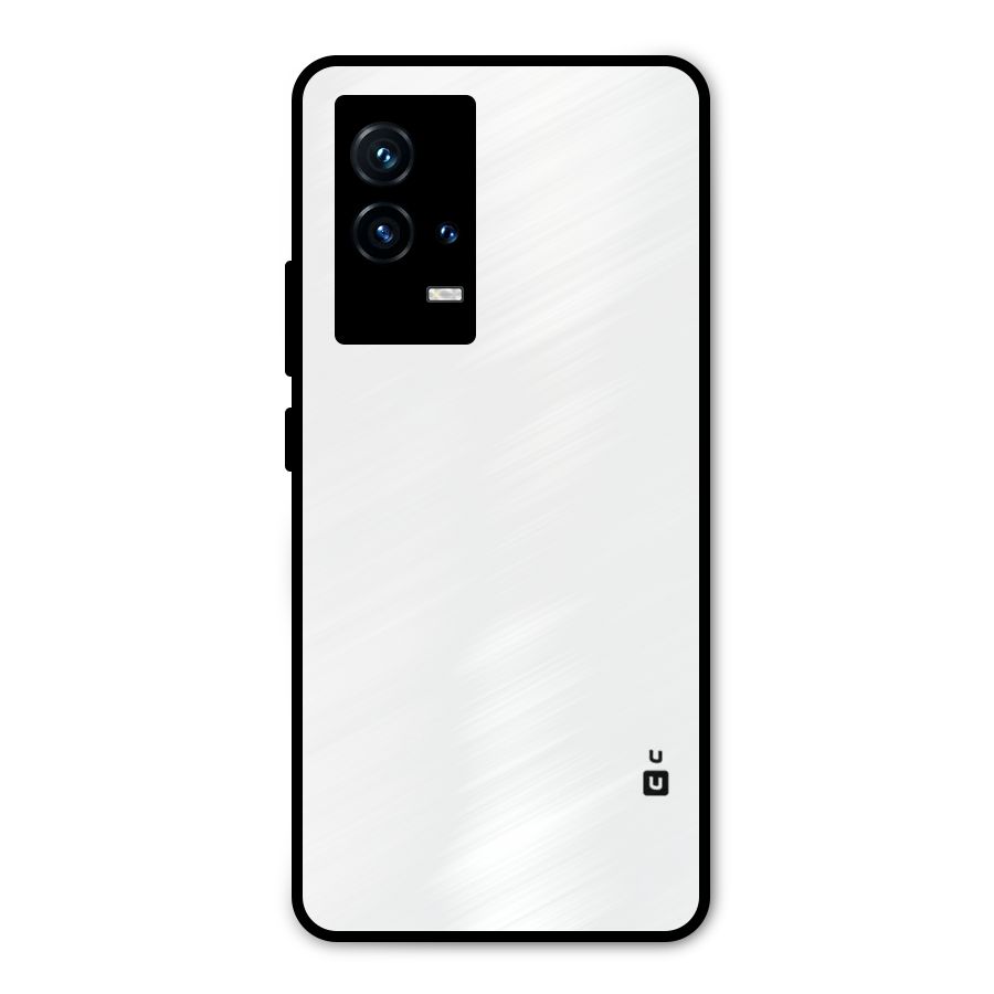 Plain White Metal Back Case for iQOO 9 5G