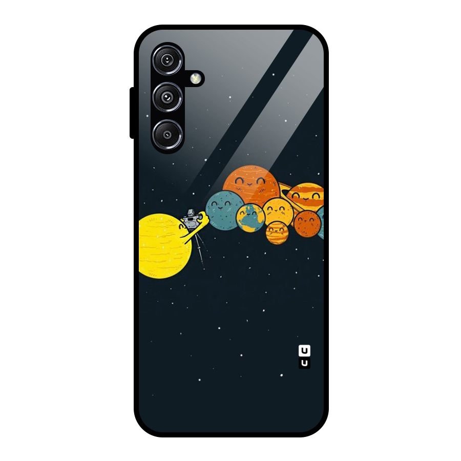 Planet Family Glass Back Case for Galaxy M34 5G