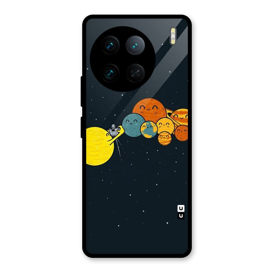Planet Family Glass Back Case for Vivo X90 Pro