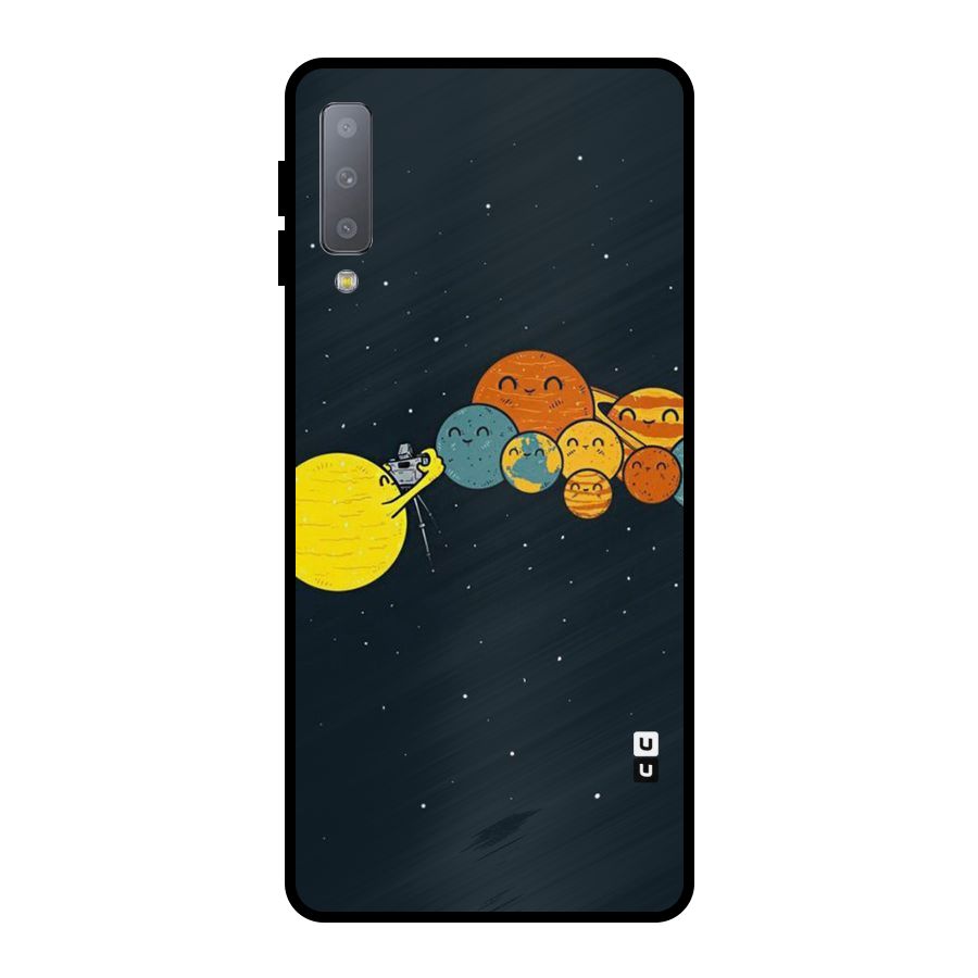 Planet Family Metal Back Case for Galaxy A7 (2018)