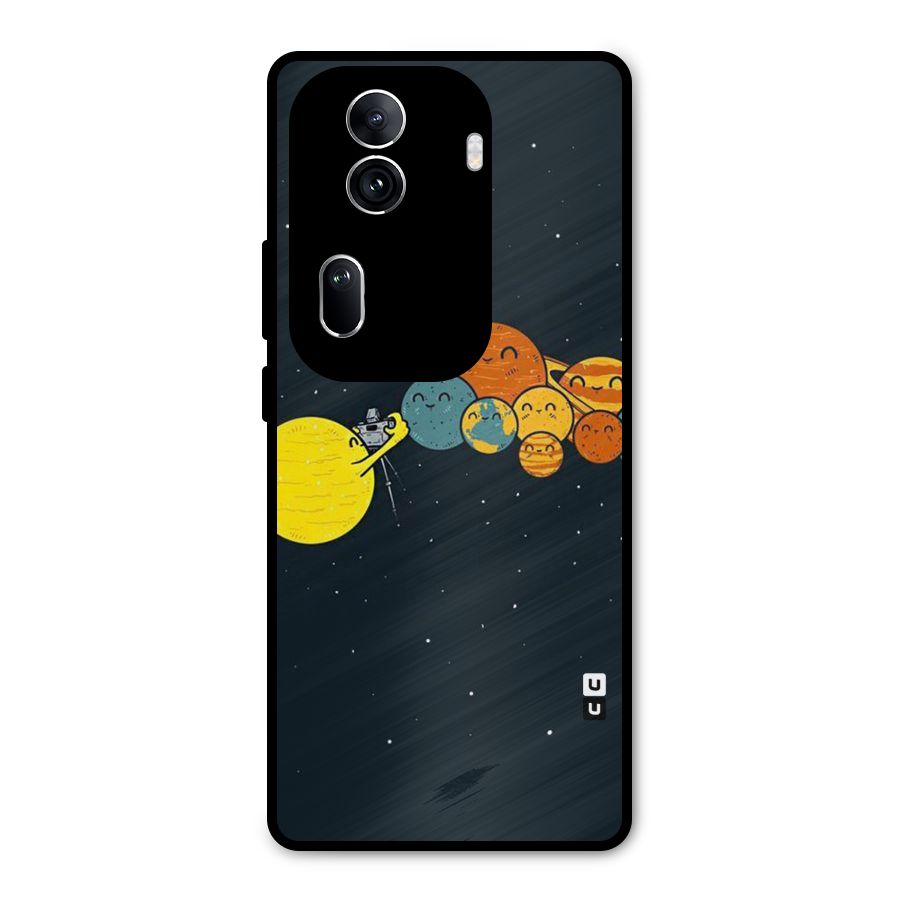 Planet Family Metal Back Case for Oppo Reno11 Pro 5G