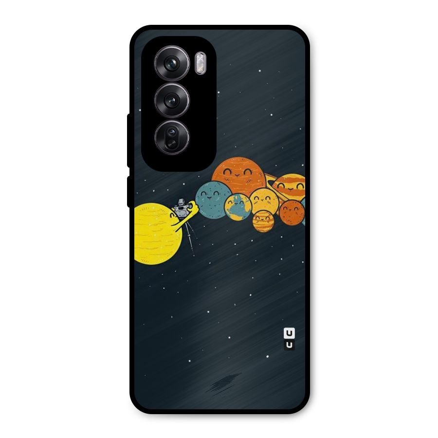 Planet Family Metal Back Case for Oppo Reno12 Pro