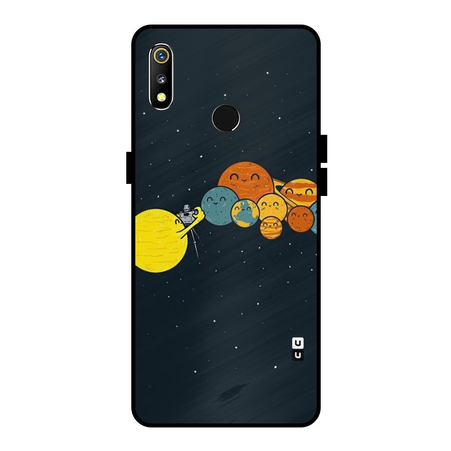 Planet Family Metal Back Case for Realme 3i