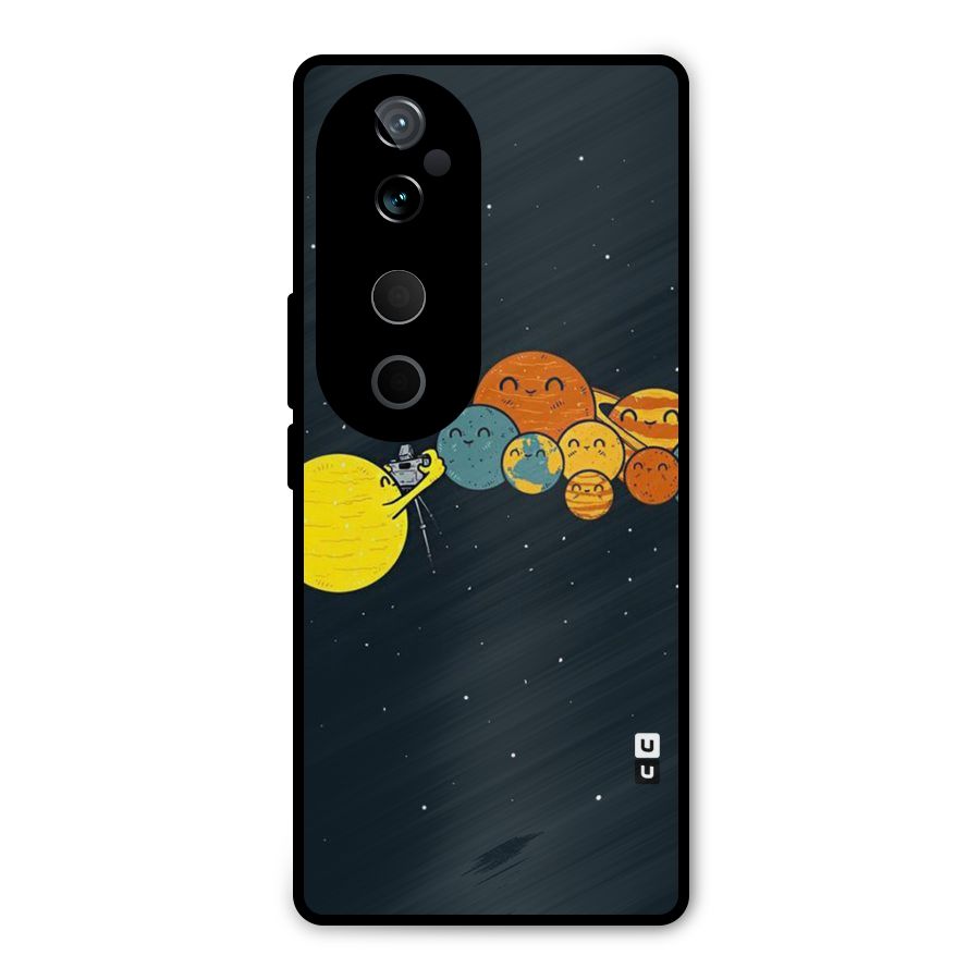 Planet Family Metal Back Case for Vivo T3 Ultra