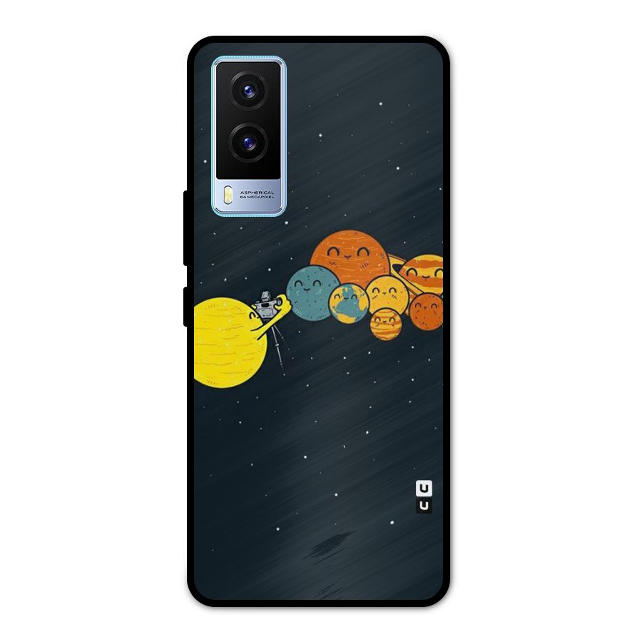 Planet Family Metal Back Case for Vivo V21e 5G