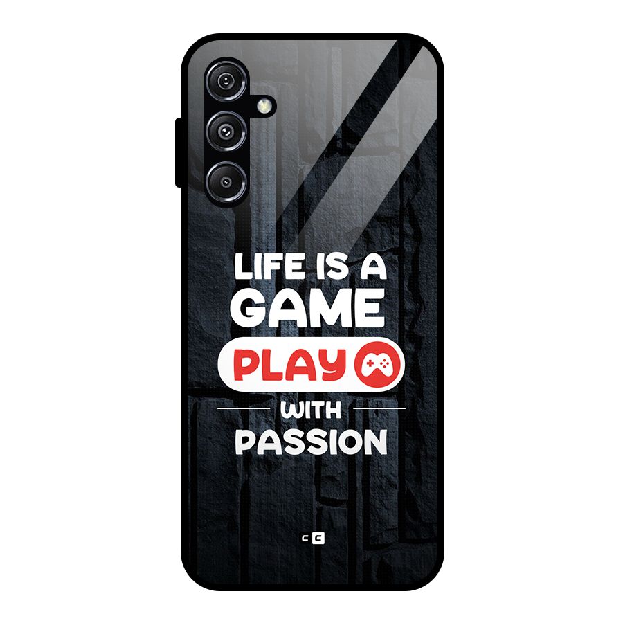 Play With Passion Glass Back Case for Galaxy M34 5G