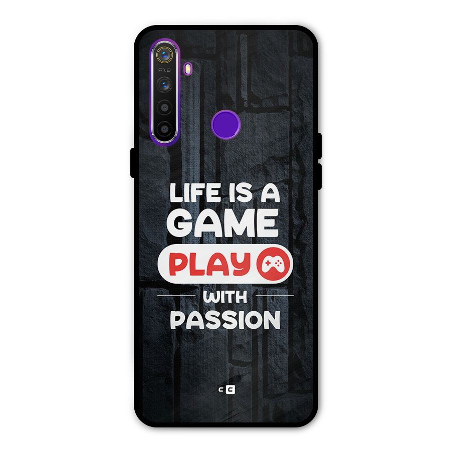 Play With Passion Glass Back Case for Realme 5s
