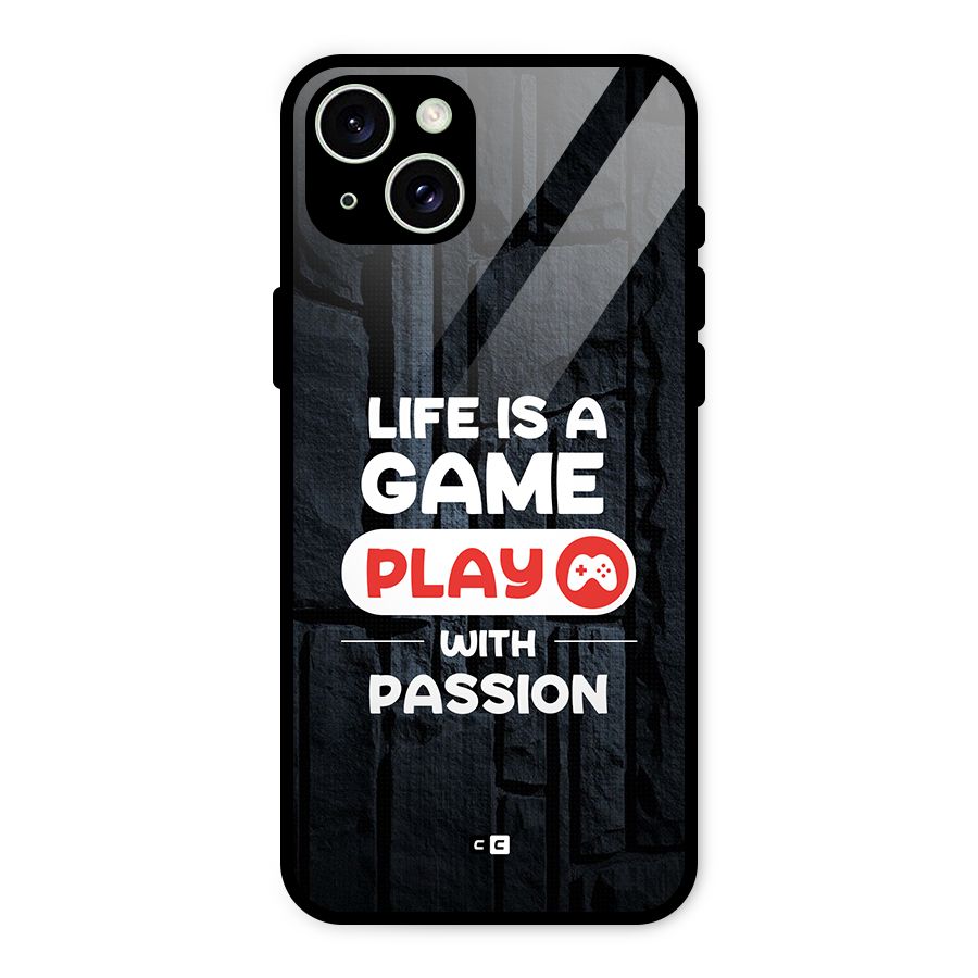 Play With Passion Glass Back Case for iPhone 15 Plus