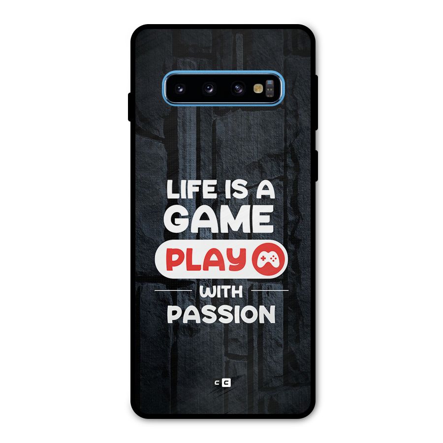 Play With Passion Metal Back Case for Galaxy S10