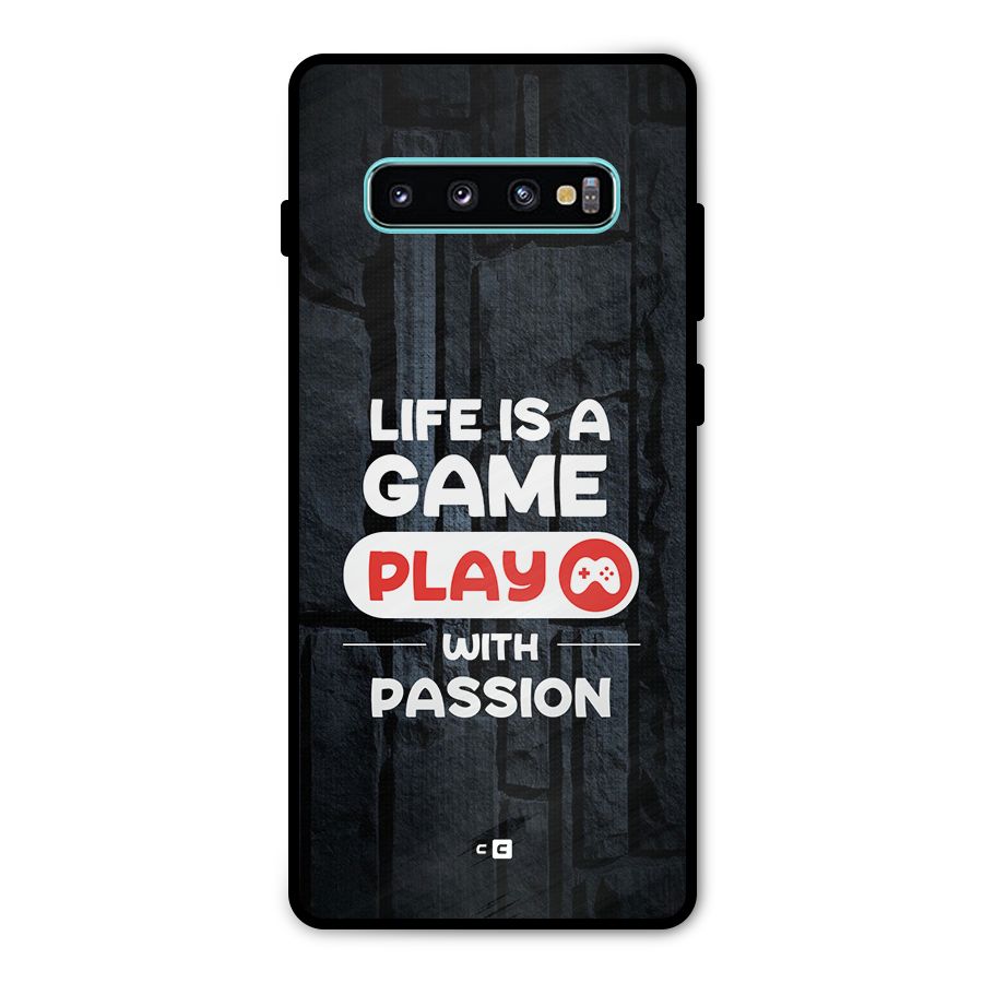 Play With Passion Metal Back Case for Galaxy S10 Plus