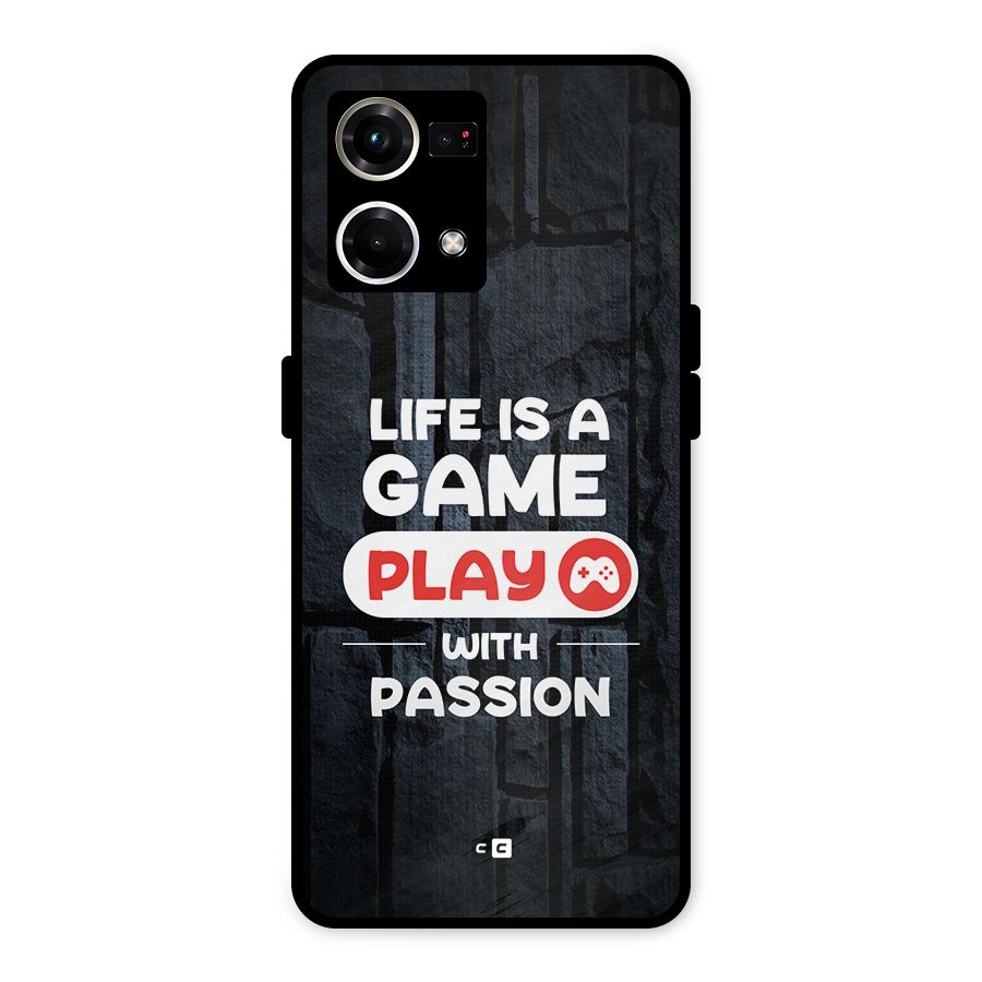 Play With Passion Metal Back Case for Oppo F21s Pro 4G