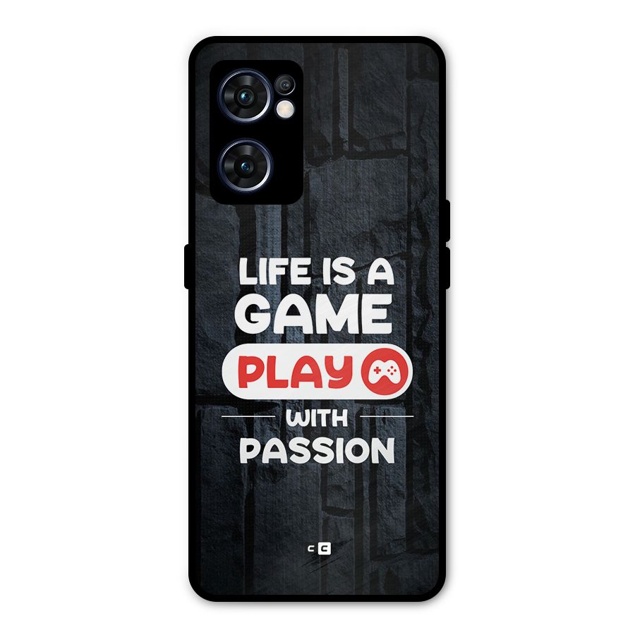 Play With Passion Metal Back Case for Oppo Reno7 5G