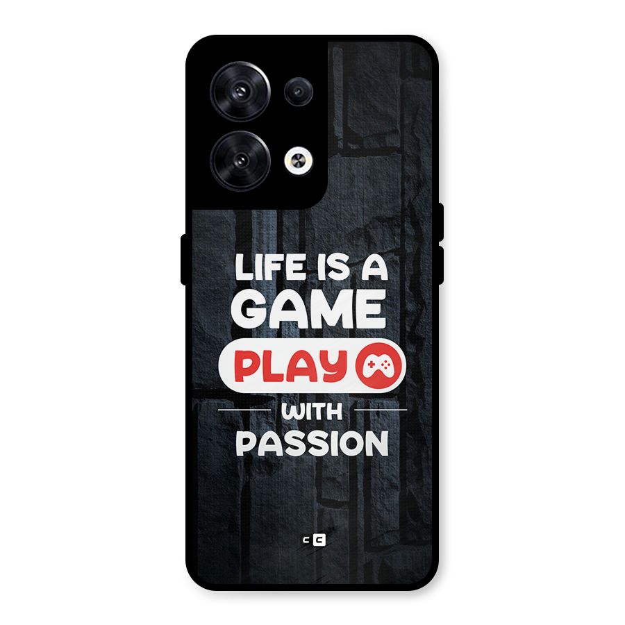 Play With Passion Metal Back Case for Oppo Reno8 5G