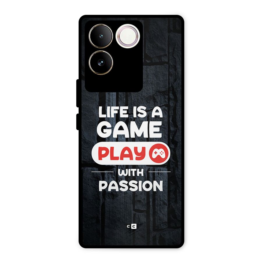 Play With Passion Metal Back Case for Vivo T2 Pro