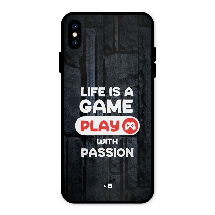 Play With Passion Metal Back Case for iPhone XS Max