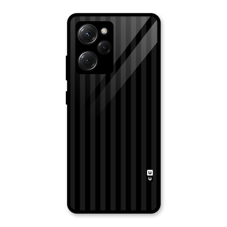 Pleasing Dark Stripes Glass Back Case for Poco X5 Pro
