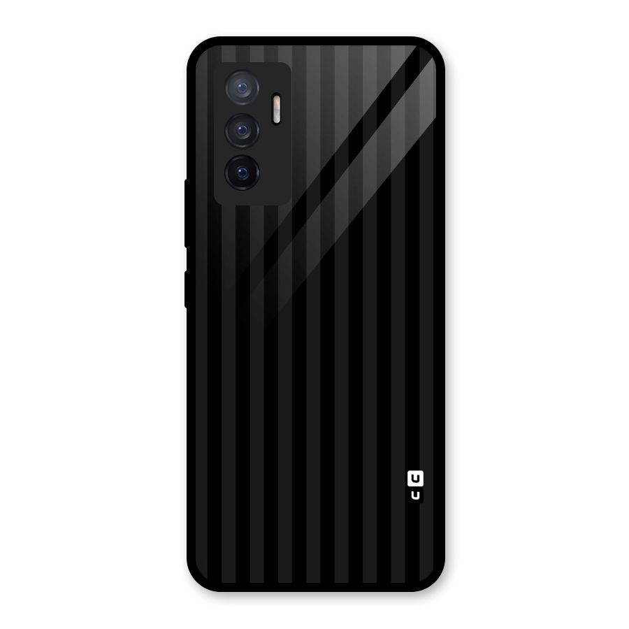 Pleasing Dark Stripes Glass Back Case for Vivo V23e