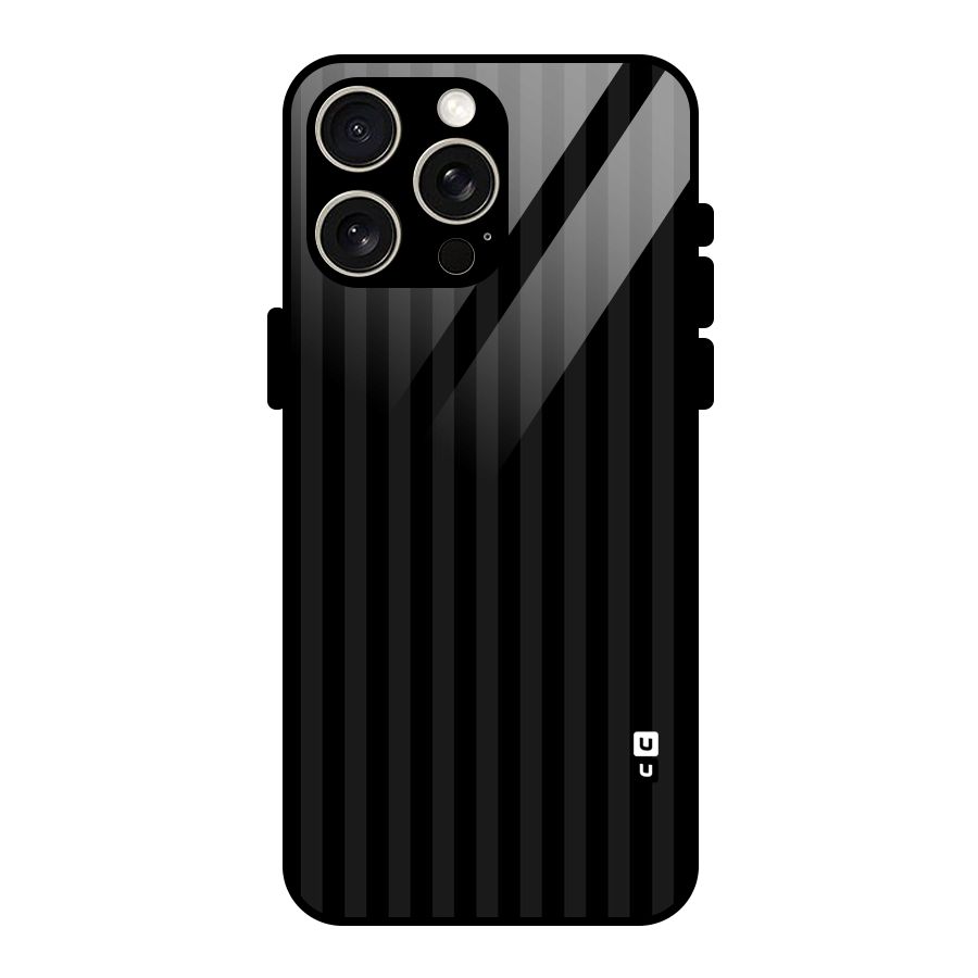 Pleasing Dark Stripes Glass Back Case for iPhone 15 Pro Max