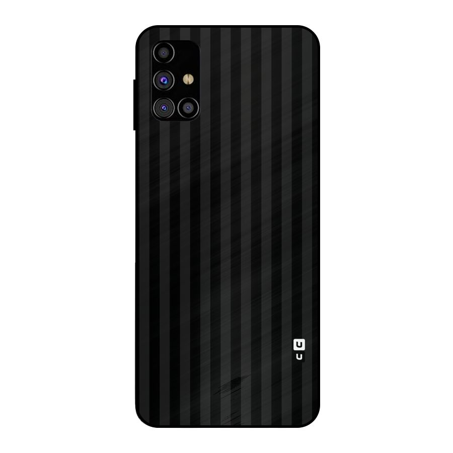 Pleasing Dark Stripes Metal Back Case for Galaxy M31s