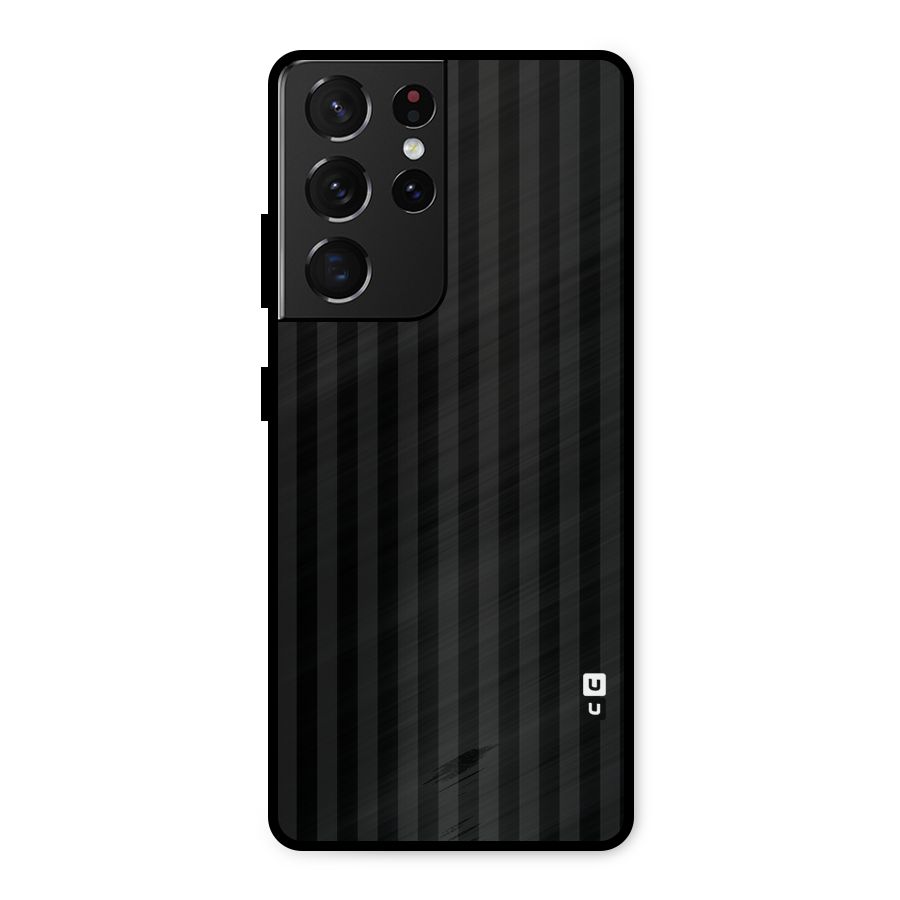 Pleasing Dark Stripes Metal Back Case for Galaxy S21 Ultra 5G