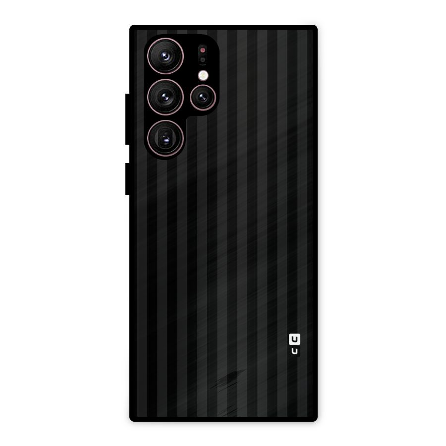 Pleasing Dark Stripes Metal Back Case for Galaxy S22 Ultra 5G