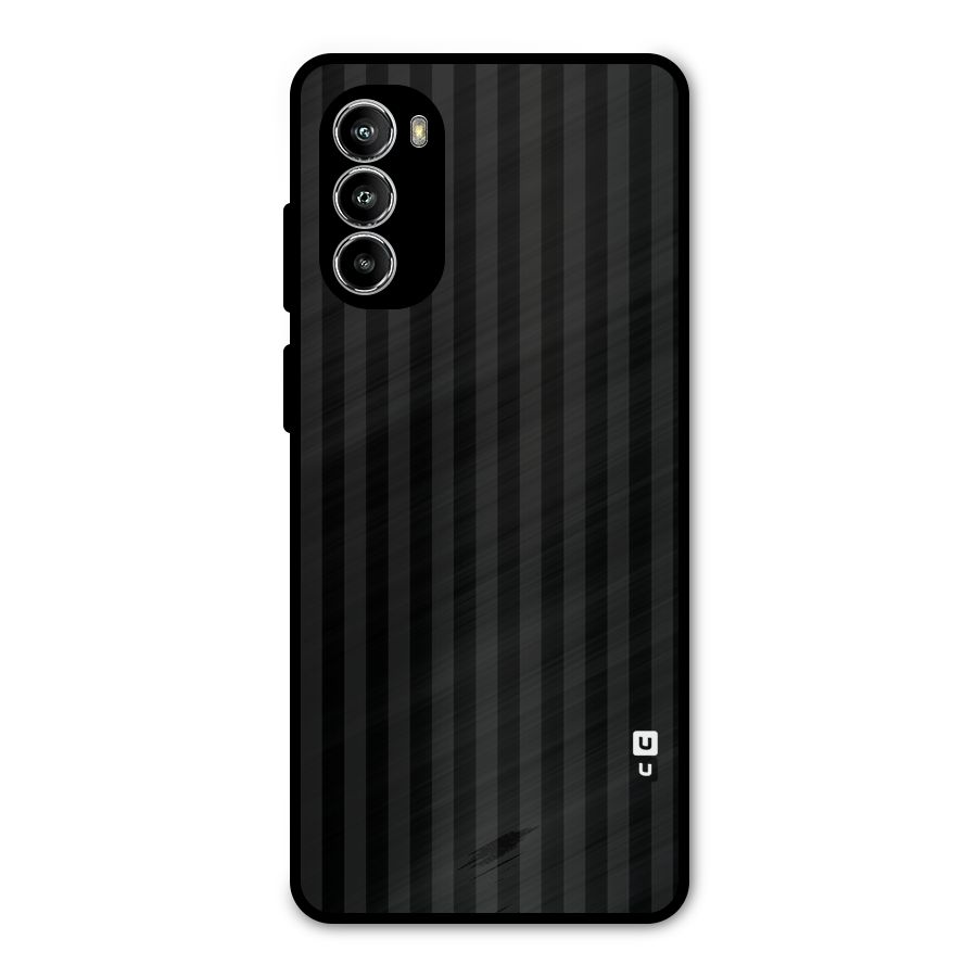 Pleasing Dark Stripes Metal Back Case for Moto G52
