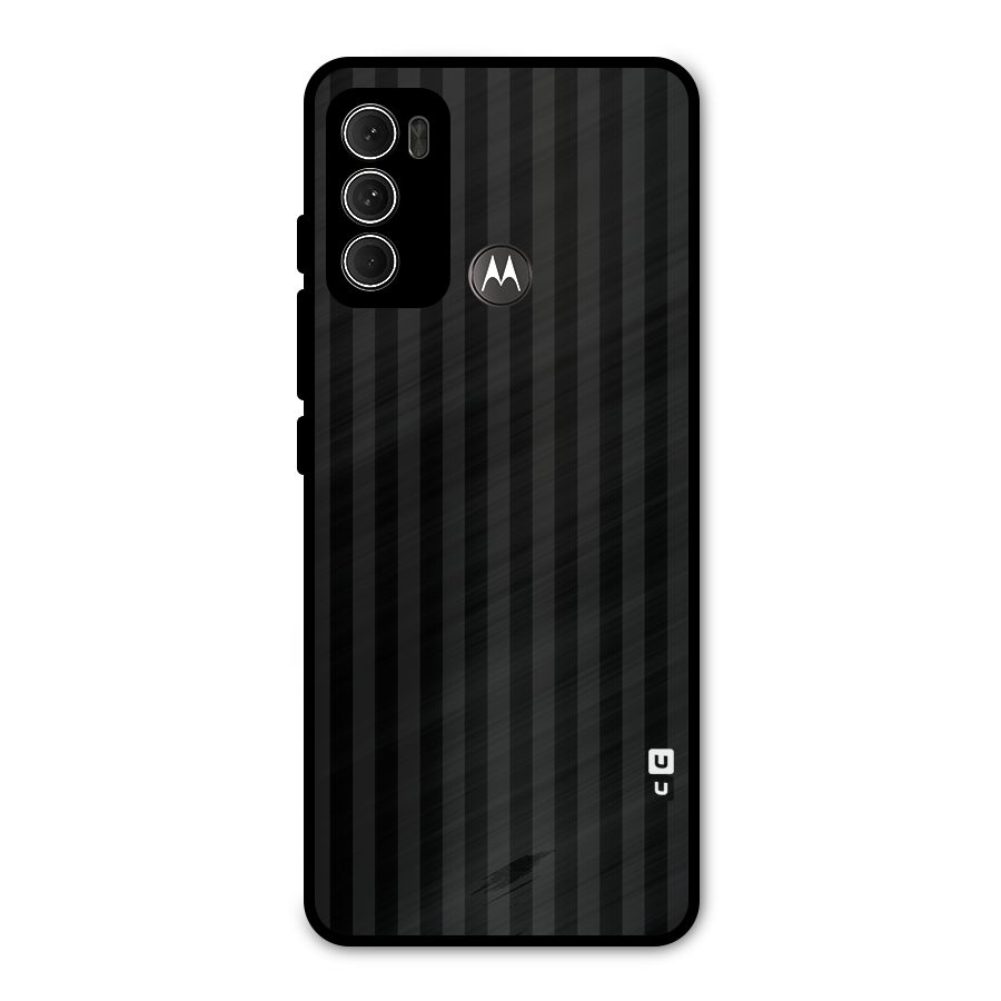 Pleasing Dark Stripes Metal Back Case for Moto G60
