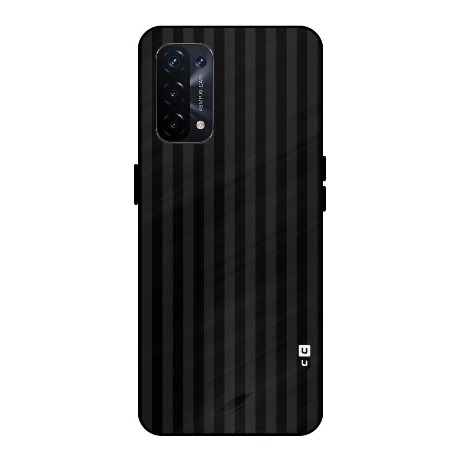 Pleasing Dark Stripes Metal Back Case for Oppo A74 5G