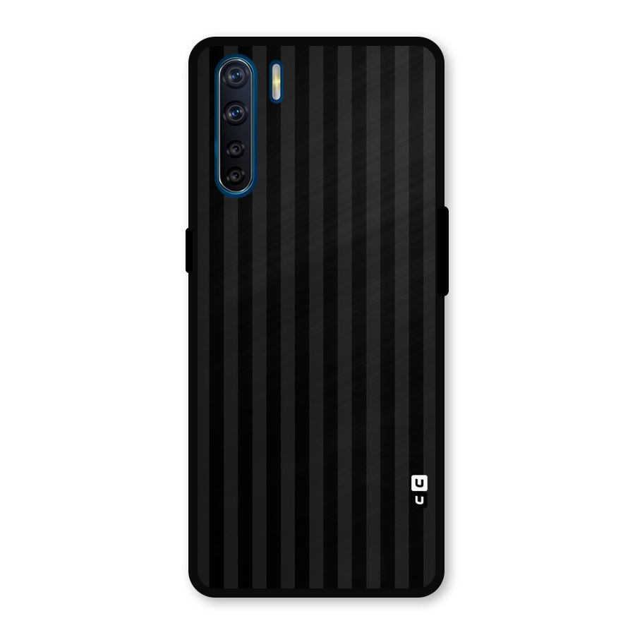 Pleasing Dark Stripes Metal Back Case for Oppo F15