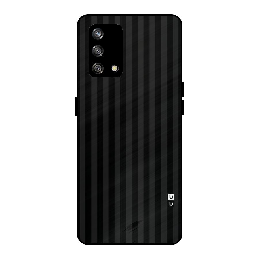 Pleasing Dark Stripes Metal Back Case for Oppo F19