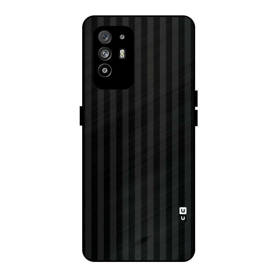 Pleasing Dark Stripes Metal Back Case for Oppo F19 Pro Plus 5G