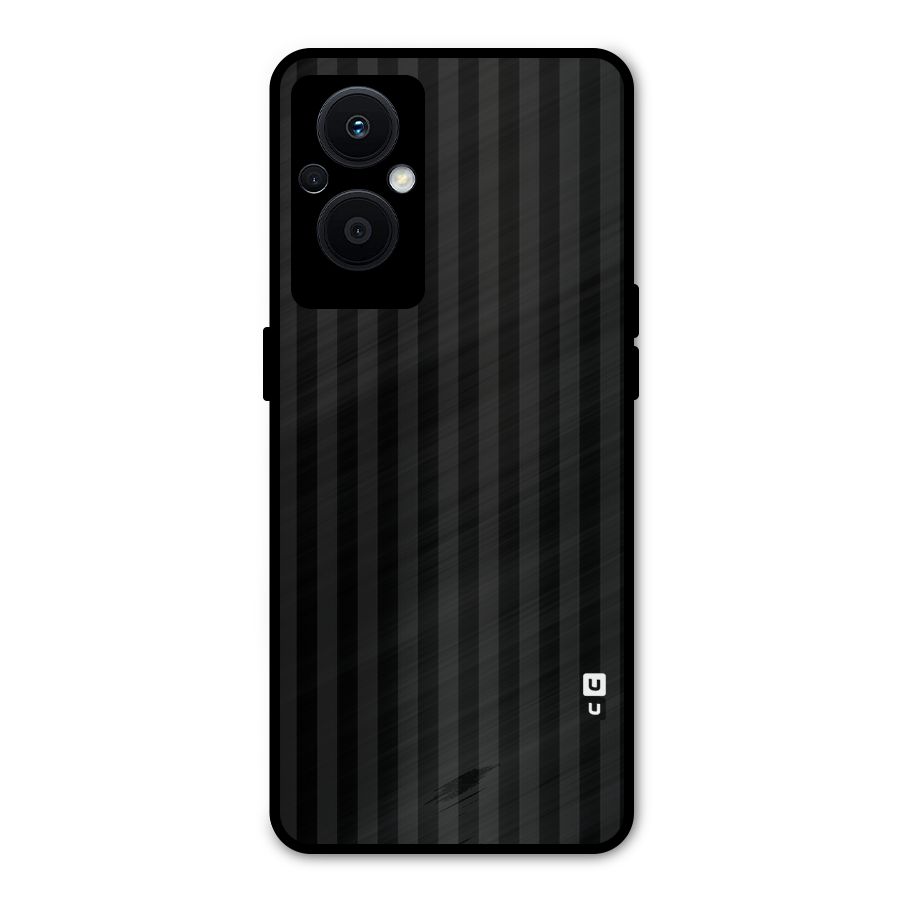 Pleasing Dark Stripes Metal Back Case for Oppo F21s Pro 5G