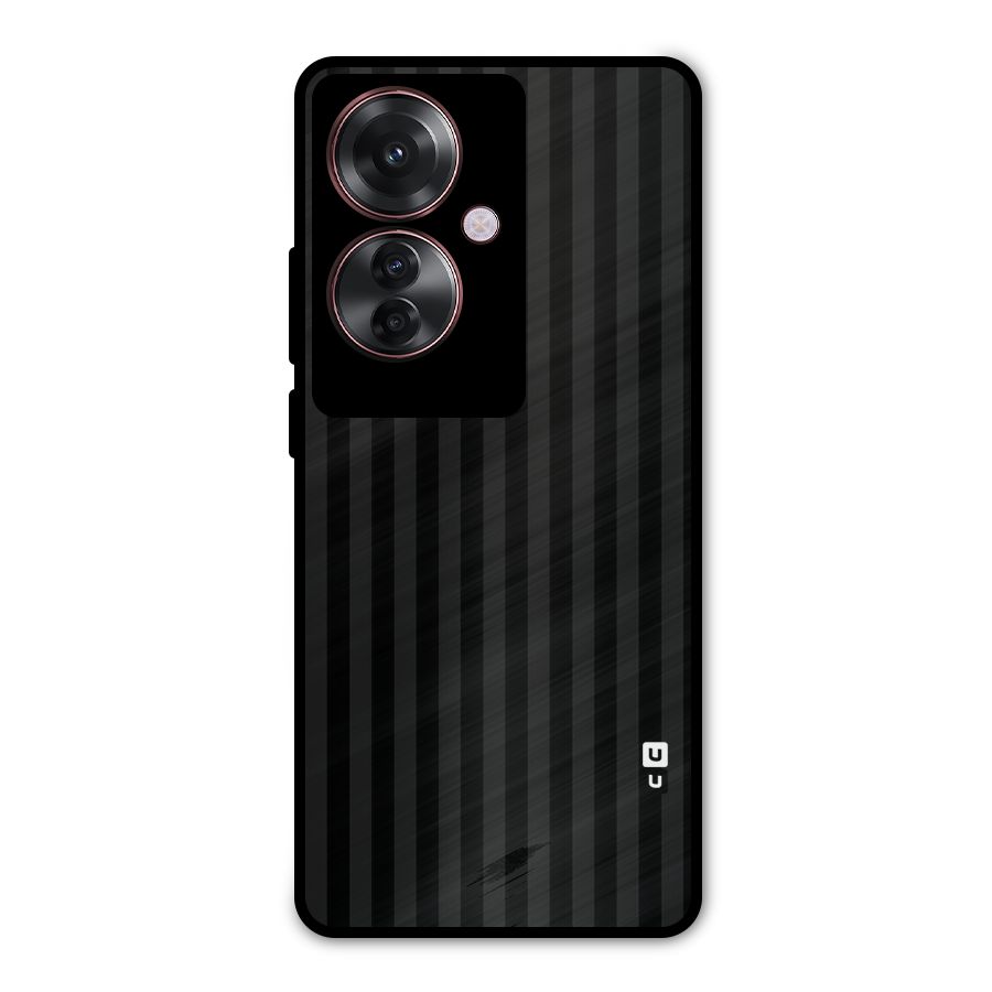 Pleasing Dark Stripes Metal Back Case for Oppo F25 Pro