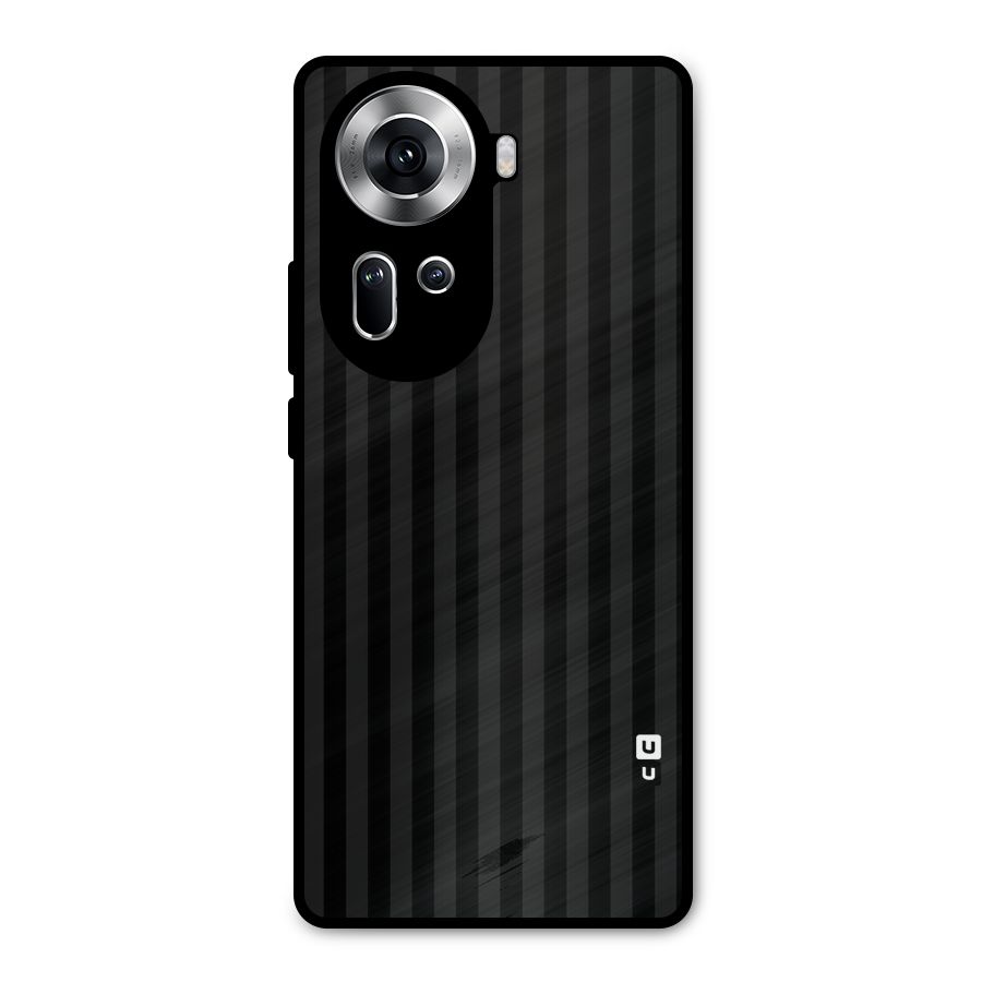 Pleasing Dark Stripes Metal Back Case for Oppo Reno11 5G