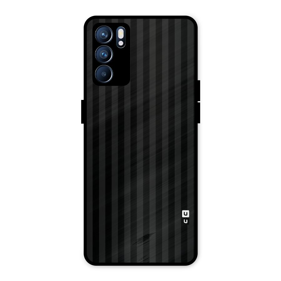 Pleasing Dark Stripes Metal Back Case for Oppo Reno6 5G