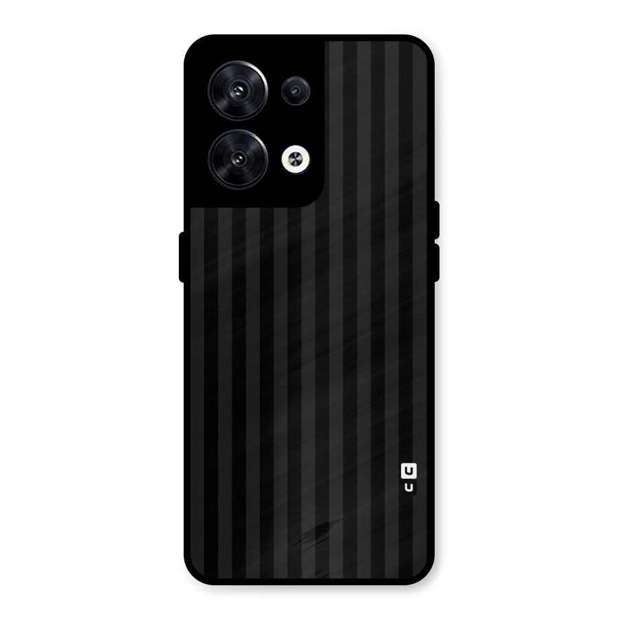 Pleasing Dark Stripes Metal Back Case for Oppo Reno8 5G