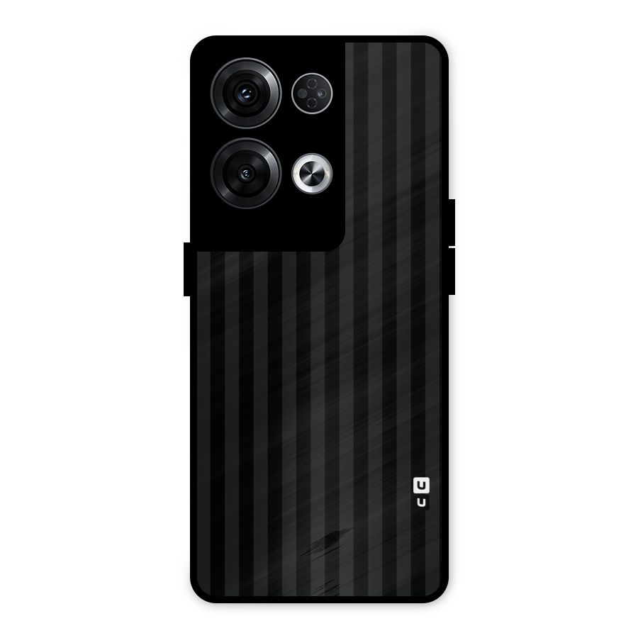 Pleasing Dark Stripes Metal Back Case for Oppo Reno8 Pro 5G