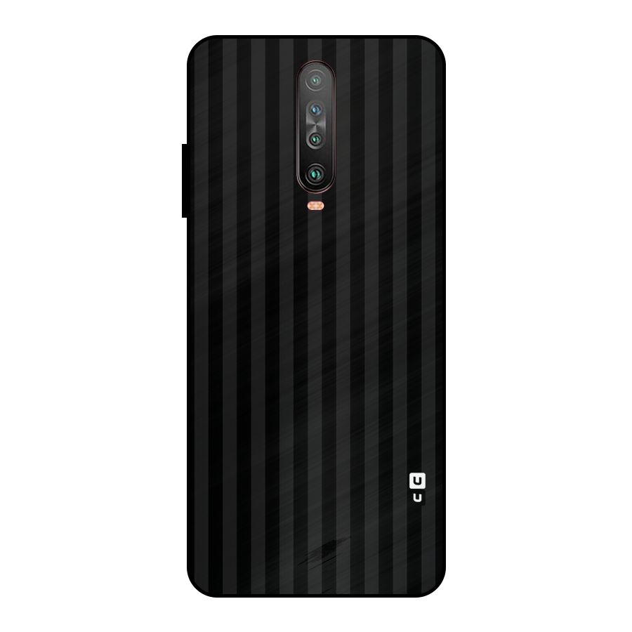 Pleasing Dark Stripes Metal Back Case for Poco X2