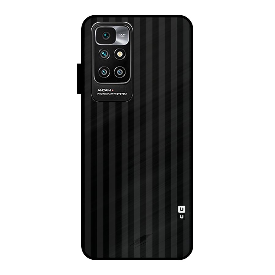 Pleasing Dark Stripes Metal Back Case for Redmi 10 Prime