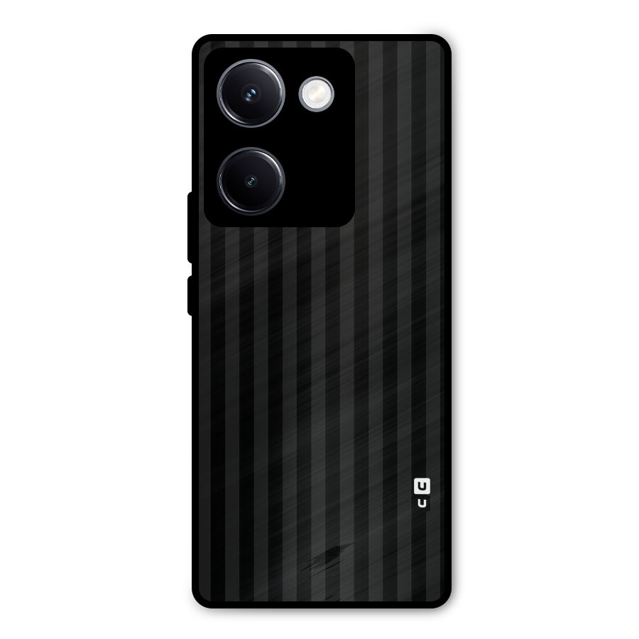 Pleasing Dark Stripes Metal Back Case for Vivo Y300 Plus