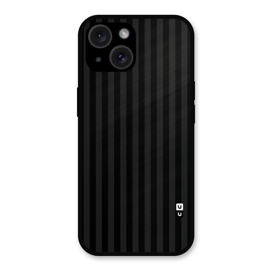 Pleasing Dark Stripes Metal Back Case for iPhone 15