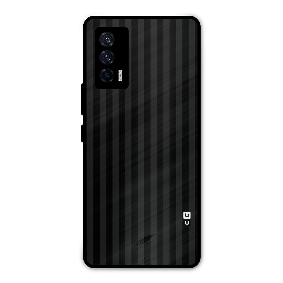 Pleasing Dark Stripes Metal Back Case for iQOO 7 5G