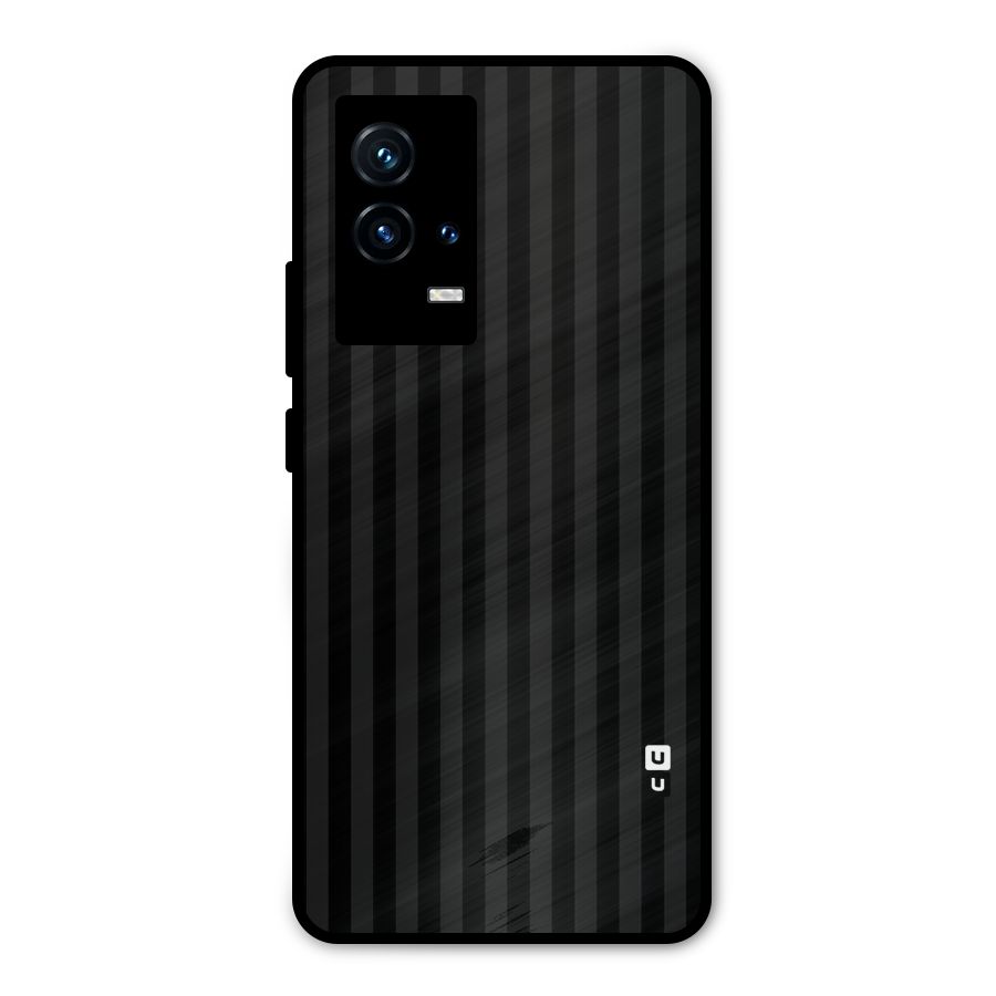 Pleasing Dark Stripes Metal Back Case for iQOO 9 5G