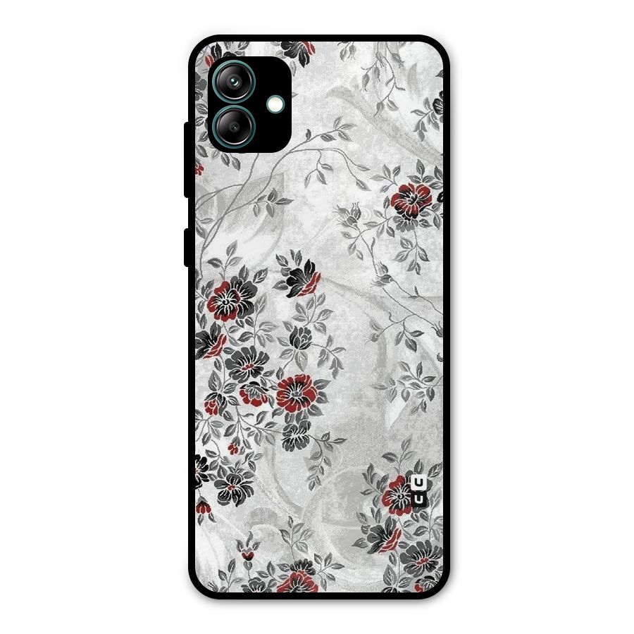 Pleasing Grey Floral Metal Back Case for Galaxy A04