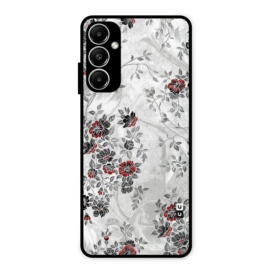 Pleasing Grey Floral Metal Back Case for Galaxy A05s