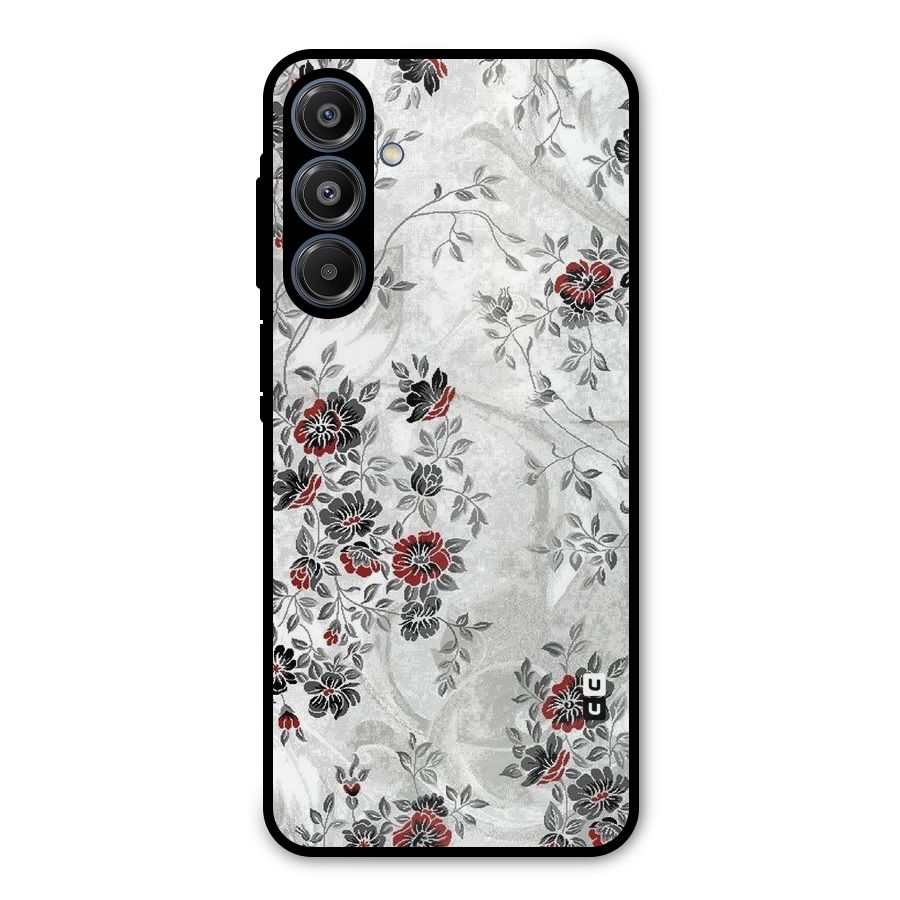 Pleasing Grey Floral Metal Back Case for Galaxy A16 5G